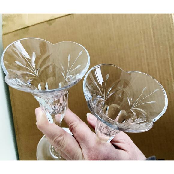 Pair of Mikasa Cut Chrystal Stemmed Candle holders in Box - Picture 6 of 9